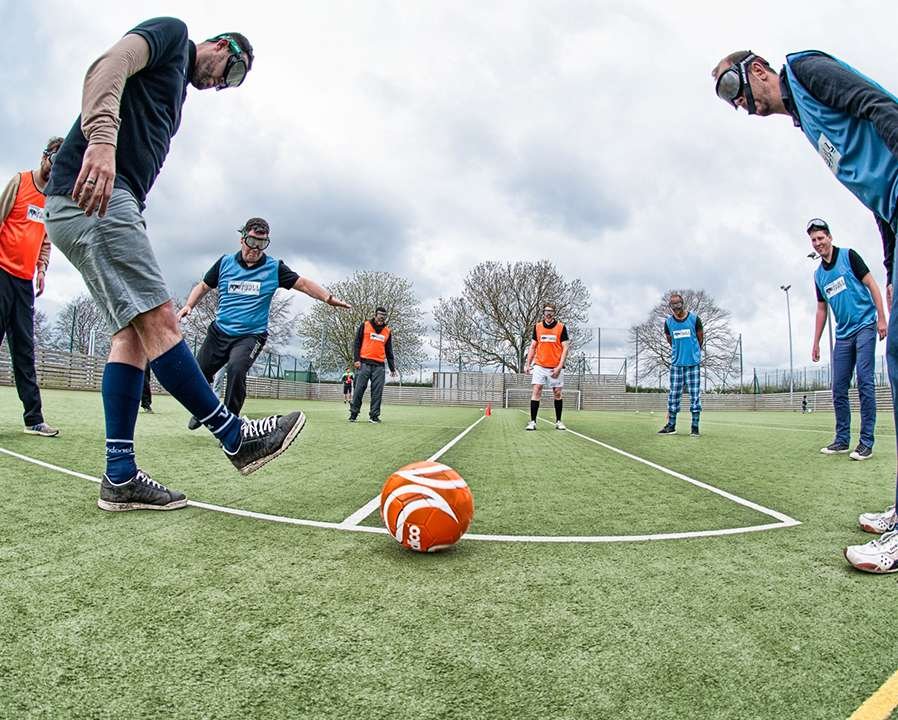 blind soccer team building tanger